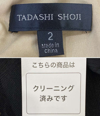 TADASHI SHOJI フレンチスリーブワンピース 切替 フロッキー レディース SIZE ２ タダシショージ