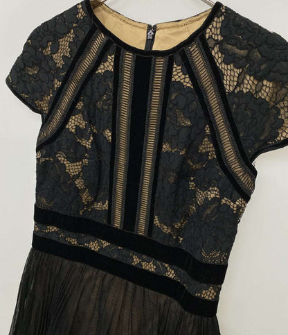 TADASHI SHOJI フレンチスリーブワンピース 切替 フロッキー レディース SIZE ２ タダシショージ