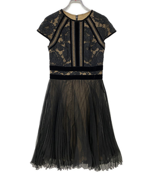 TADASHI SHOJI フレンチスリーブワンピース 切替 フロッキー レディース SIZE ２ タダシショージ