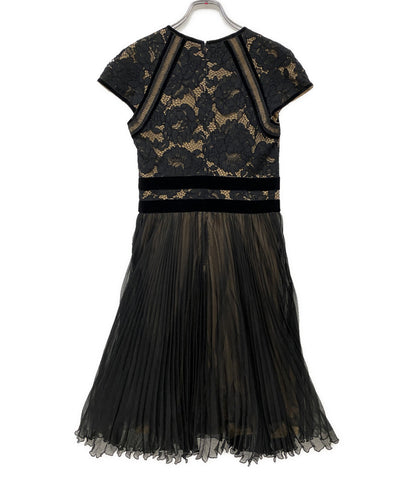 TADASHI SHOJI フレンチスリーブワンピース 切替 フロッキー レディース SIZE ２ タダシショージ