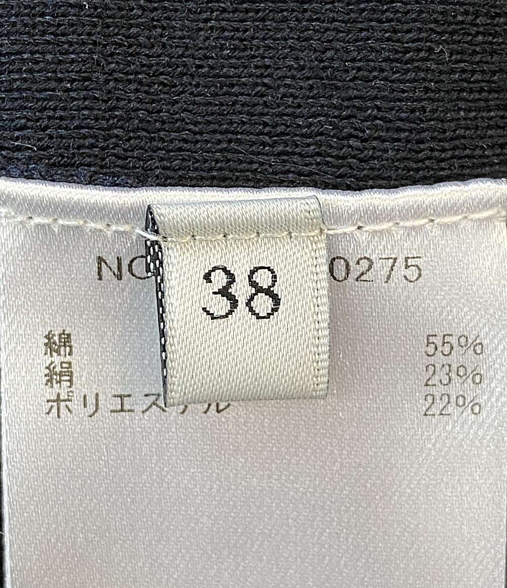 美品 ebure エブール ロングカーディガン 25年 ネイビー コットンシルク 4110800275 レディース SIZE 38