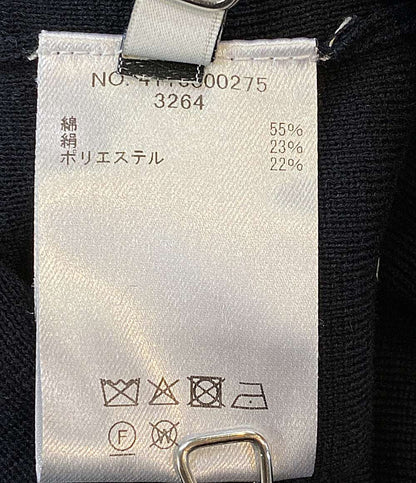 美品 ebure エブール ロングカーディガン 25年 ネイビー コットンシルク 4110800275 レディース SIZE 38