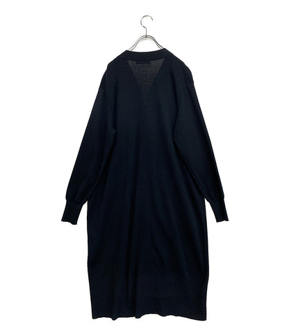 美品 ebure エブール ロングカーディガン 25年 ネイビー コットンシルク 4110800275 レディース SIZE 38