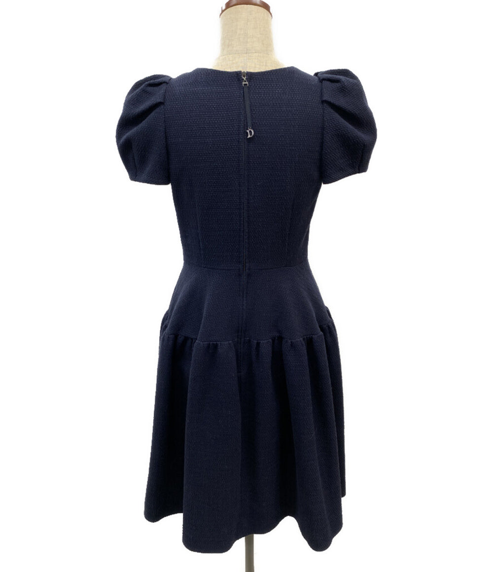 DAISY LIN 半袖ワンピース ネイビー コクーンパフスリーブ 06879-DL0CD19AI2 06879-DL0CD19A12 レディース SIZE 38 デイジーリン