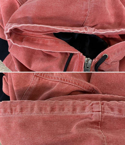 ALEXANDER WANG パーカー デニムジップアップフーディ レッド レディース SIZE XS アレキサンダーワン