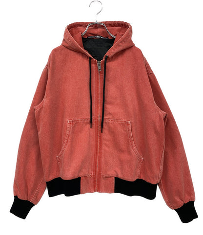 ALEXANDER WANG パーカー デニムジップアップフーディ レッド レディース SIZE XS アレキサンダーワン