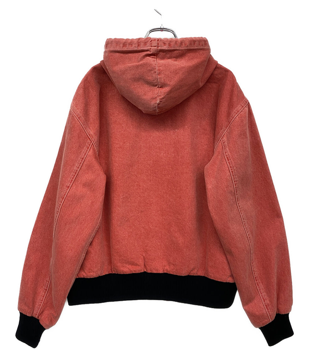 ALEXANDER WANG パーカー デニムジップアップフーディ レッド
