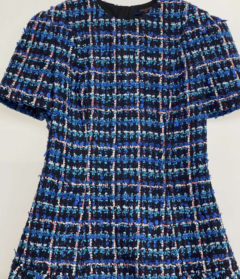 LOUIS VUITTON 半袖ワンピース RW222B TY0 FNRP88 シルク混 ツイード 22AW レディース SIZE 36 ルイヴィトン
