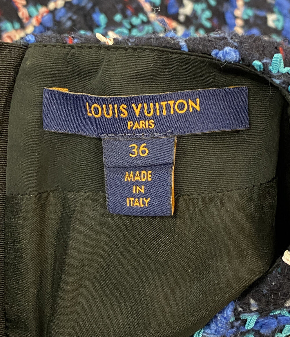 LOUIS VUITTON 半袖ワンピース RW222B TY0 FNRP88 シルク混 ツイード 22AW レディース SIZE 36 ルイヴィトン