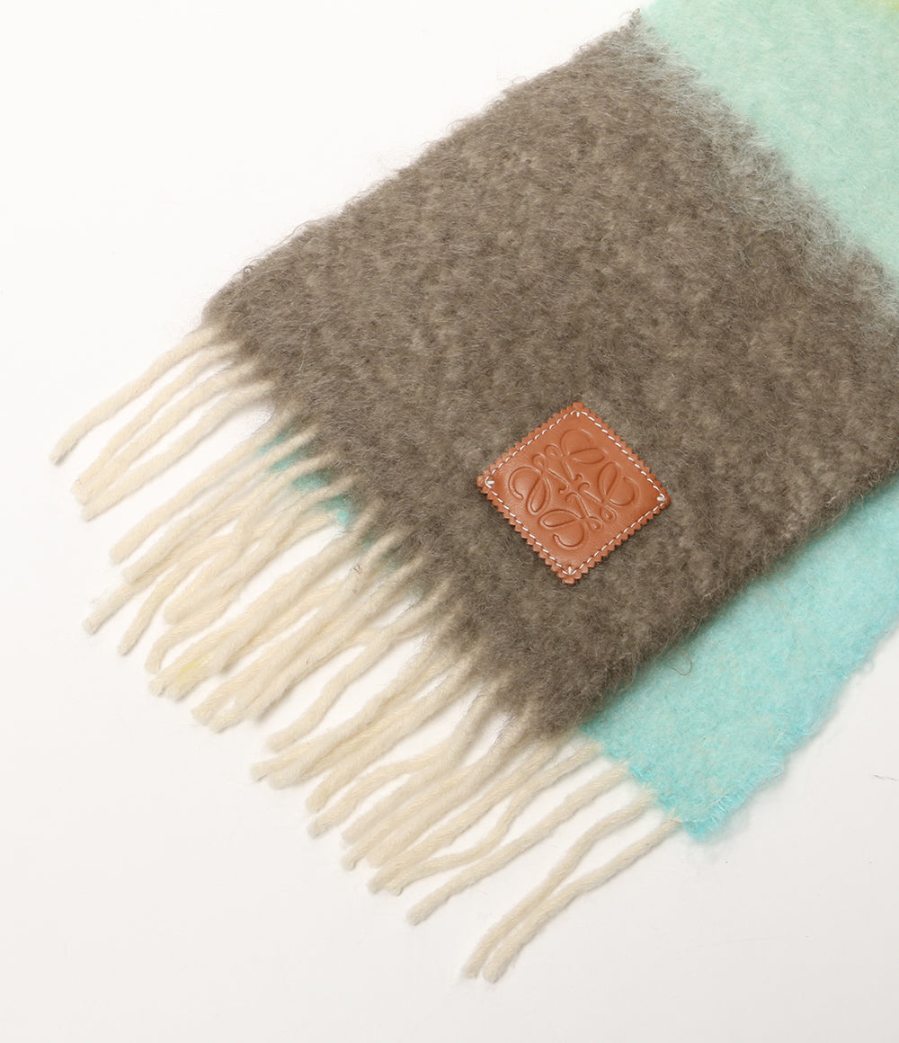 美品 LOEWE モヘヤマフラー マルチカラー レディース ロエベ