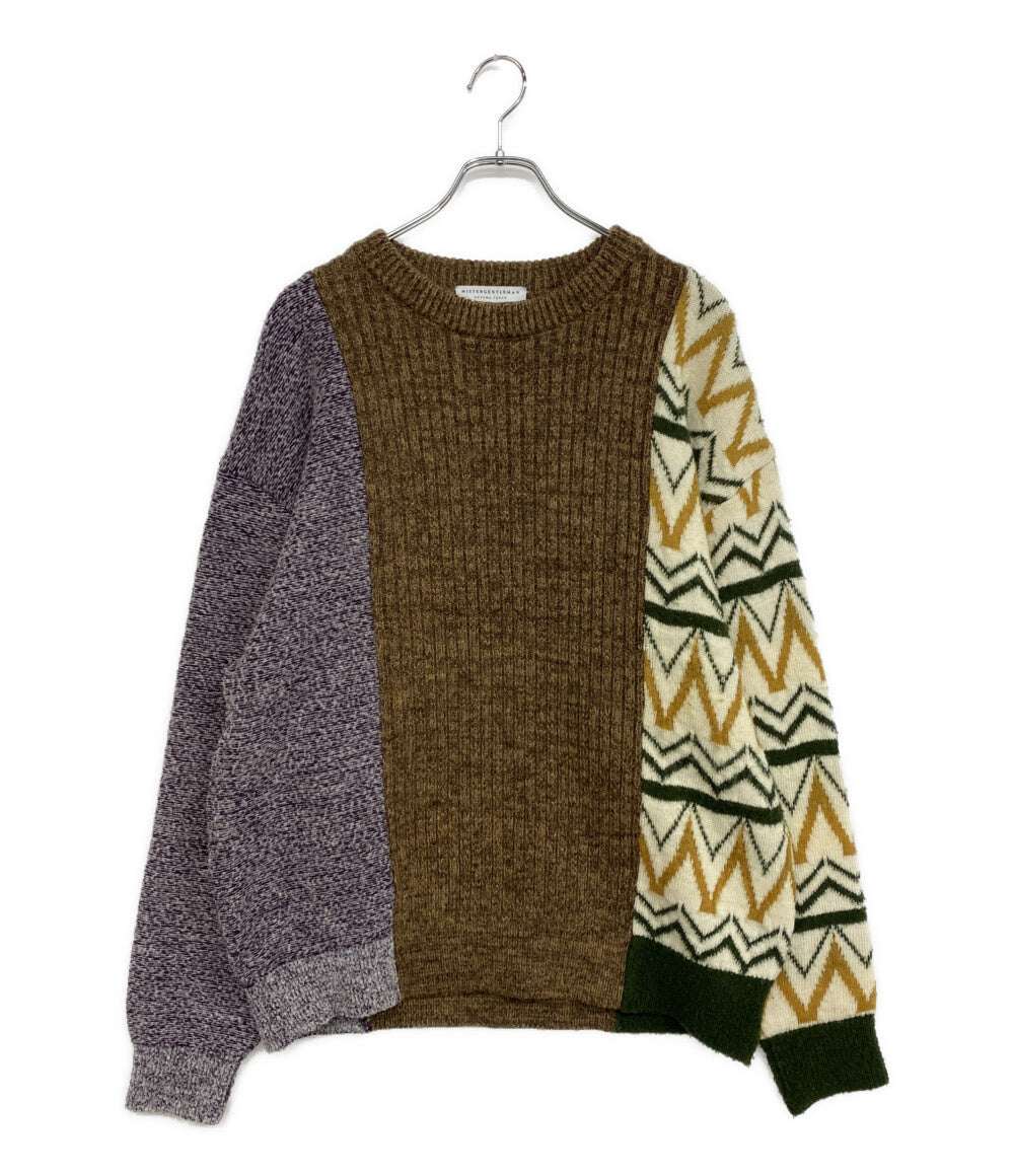 MISTERGENTLEMAN ニット ブラウン系マルチ MGT-KN10 メンズ SIZE S ミスタージェントルマン