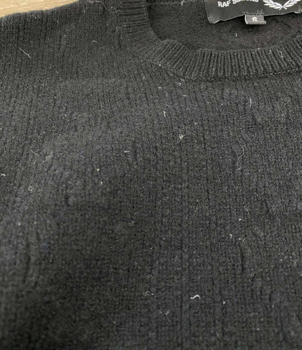 RAF SIMONS × FRED PERRY フレッドペリー プリントパッチセーター SK9030 メンズ SIZE S ラフシモンズ