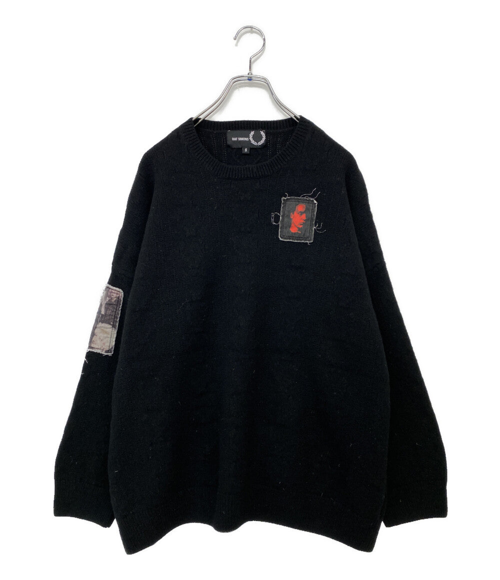 RAF SIMONS × FRED PERRY フレッドペリー プリントパッチセーター SK9030 メンズ SIZE S ラフシモンズ
