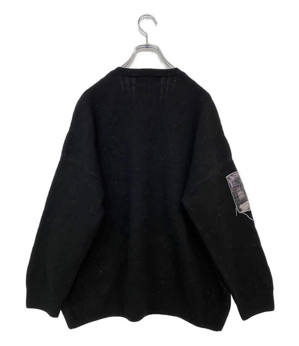 RAF SIMONS × FRED PERRY フレッドペリー プリントパッチセーター SK9030 メンズ SIZE S ラフシモンズ