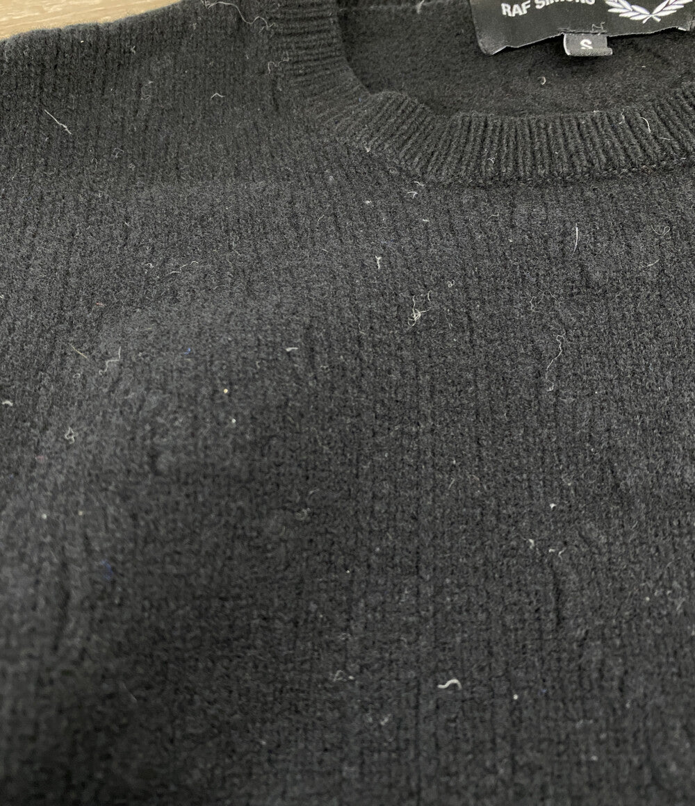 RAF SIMONS × FRED PERRY フレッドペリー プリントパッチセーター SK9030 メンズ SIZE S ラフシモンズ