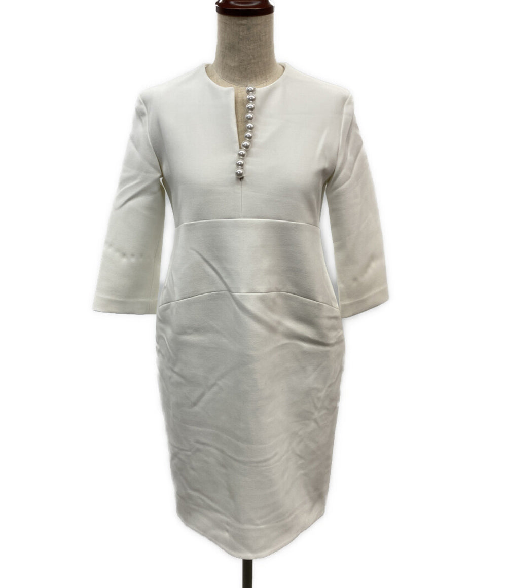 YOKO CHAN 七分袖ワンピース YCD-923-867 パール レディース SIZE 36 ヨーコチャン