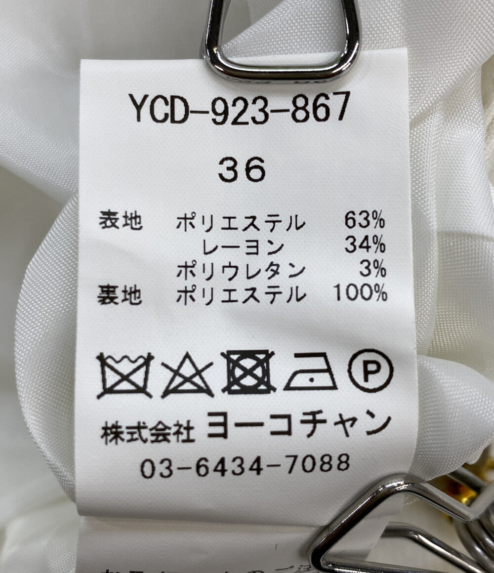 YOKO CHAN 七分袖ワンピース YCD-923-867 パール レディース SIZE 36 ヨーコチャン