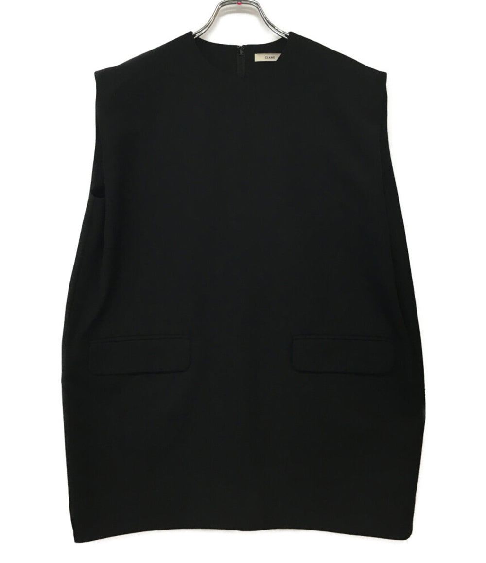CLANE カットソー スリーブレスロングトップス ブラック レディース SIZE 1 クラネ