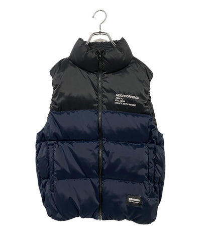 NEIGHBORHOOD ダウンベスト ネイビー ブラック 232TSNH-JKM05 メンズ SIZE S ネイバーフッド