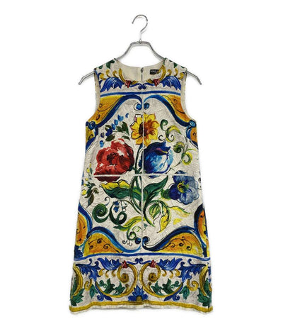 DOLCE & GABBANA ノースリーブワンピース マヨリカドレス レディース SIZE 36 ドルチェアンドガッバーナ