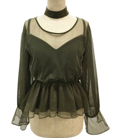 AMERI カットソー チョーカーシアートップス カーキ 0181420080 レディース SIZE - アメリ