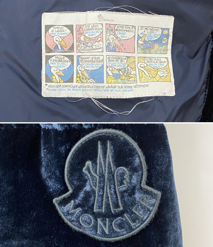 MONCLER ダウンジャケット CAILLE ベロア ネイビー レディース SIZE 12anni モンクレール