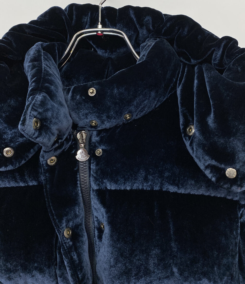 MONCLER ダウンジャケット CAILLE ベロア ネイビー レディース SIZE 12anni モンクレール