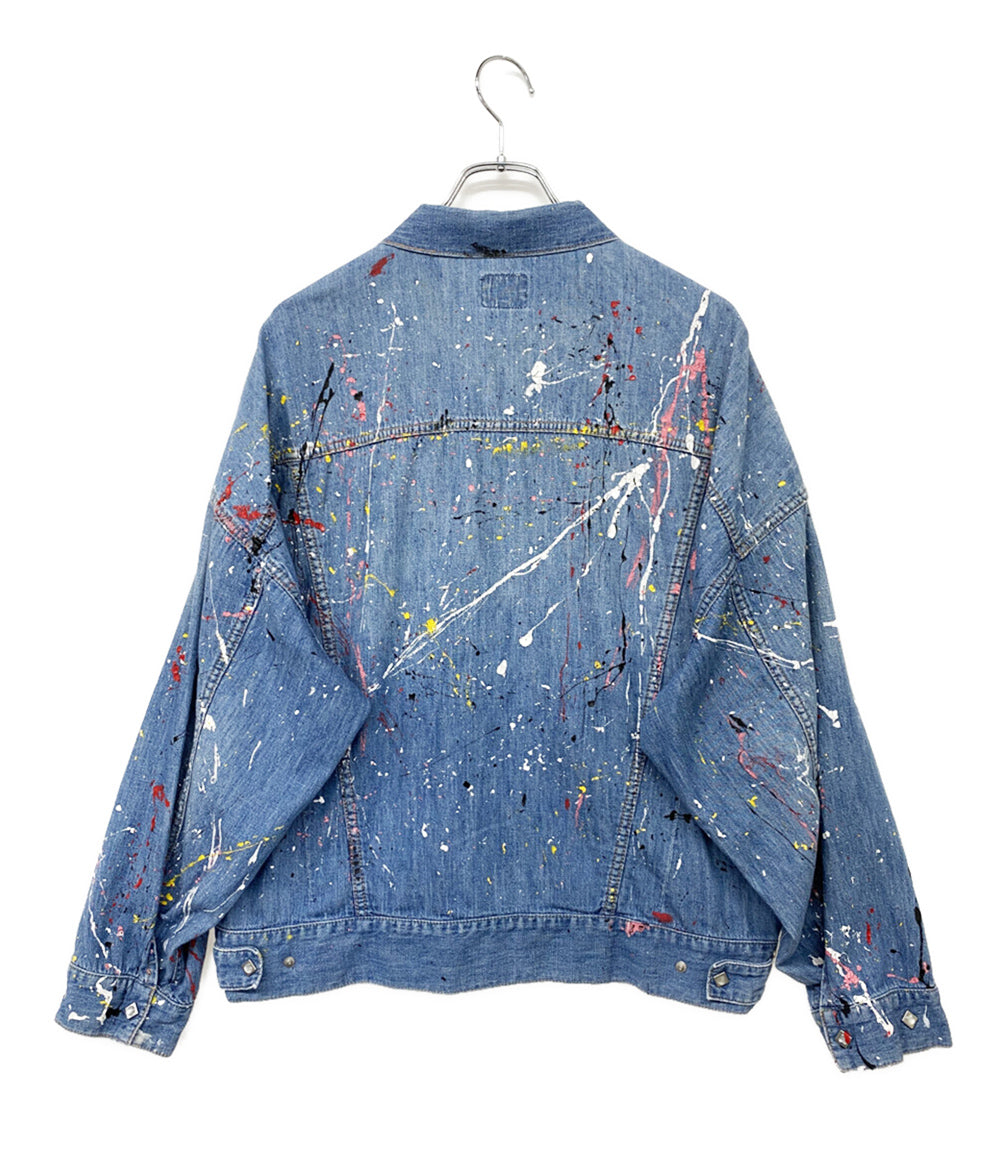 IMPRE STORE インプレストア デニムジャケット ブルー系 ペンキ風装飾 メンズ SIZE 38