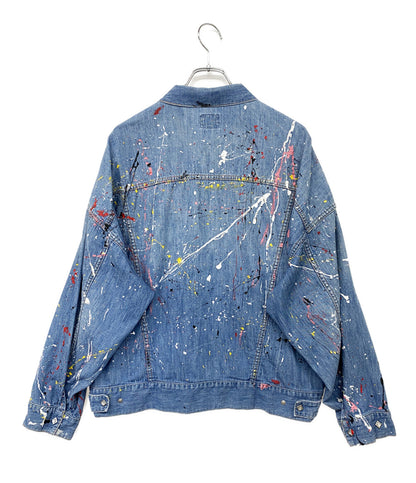 IMPRE STORE インプレストア デニムジャケット ブルー系 ペンキ風装飾 メンズ SIZE 38