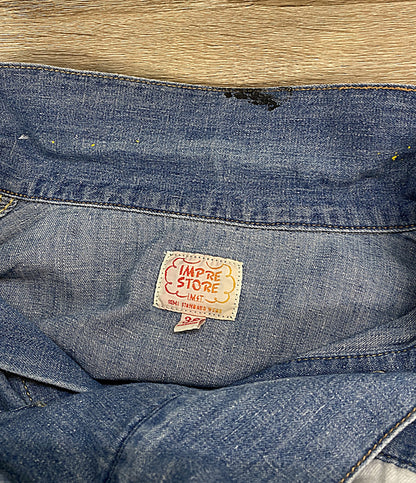 IMPRE STORE インプレストア デニムジャケット ブルー系 ペンキ風装飾 メンズ SIZE 38