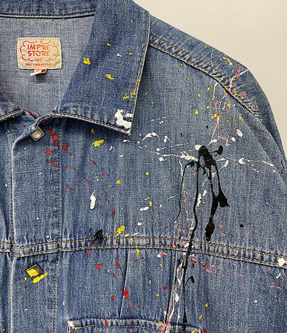 IMPRE STORE インプレストア デニムジャケット ブルー系 ペンキ風装飾 メンズ SIZE 38