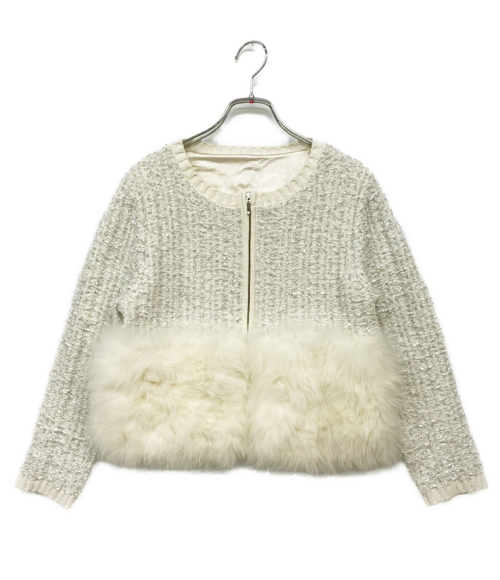 shellerツイードファー ジャケット sheller シェリエ ツイードファージャケット レディース SIZE F