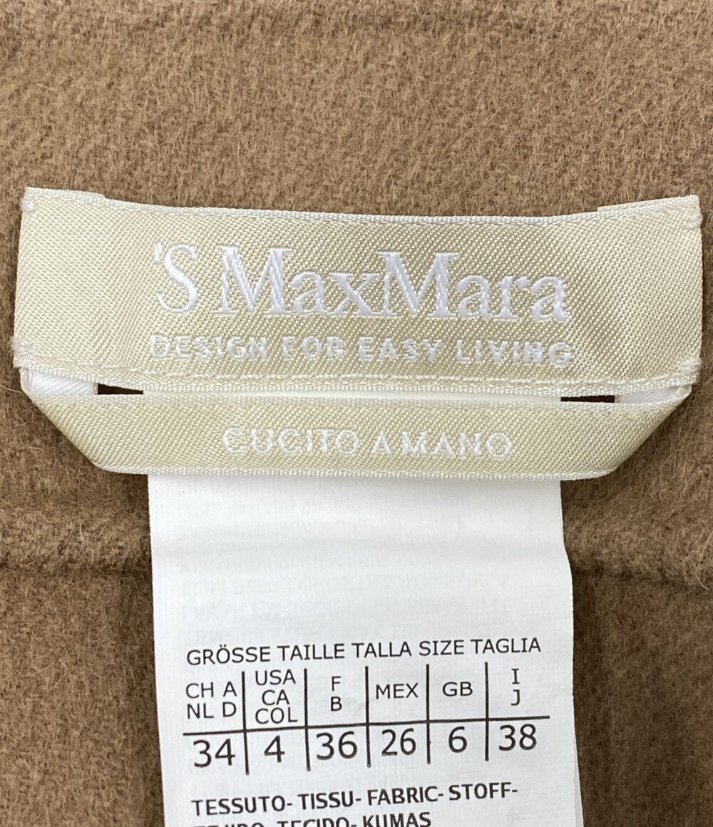 'S Max Mara エスマックスマーラ アンゴラ混ベルテッドスカート キャメル レディース SIZE 38