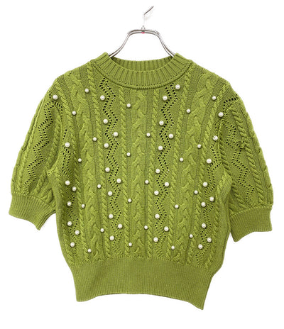 Rene ルネ ニット 6942910 パール付 ライトグリーン レディース SIZE 34