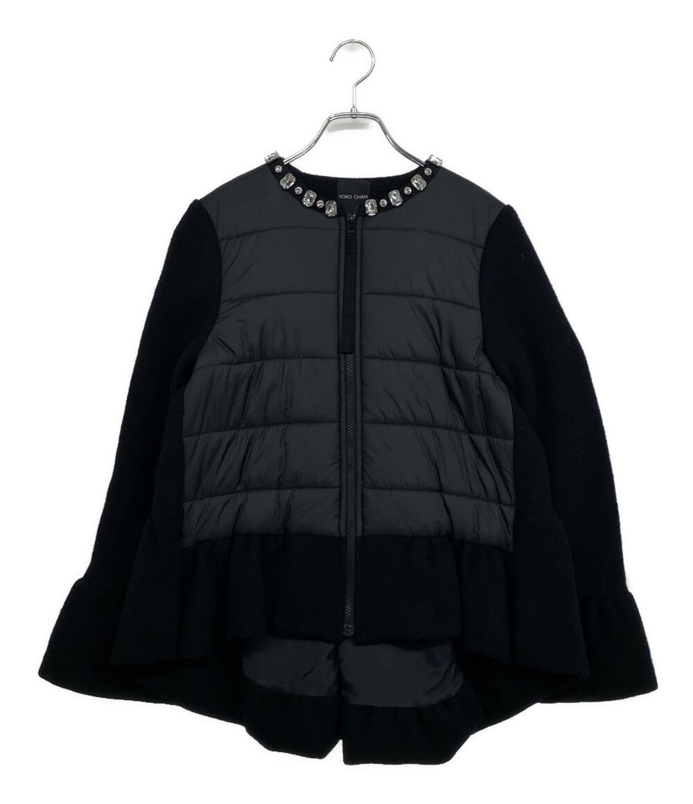 YOKO CHAN ジャケット ビジュー付 ブラック YCC-619-097 レディース SIZE 38 ヨーコチャン