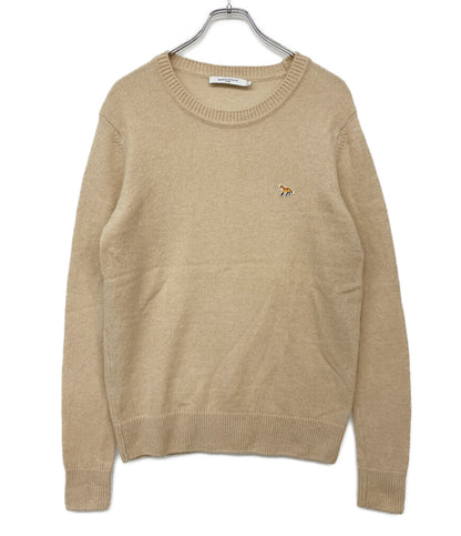 MAISON KITSUNE ベビーフォックスパッチプールオーバーニット ベージュ SX メンズ SIZE XS メゾンキツネ