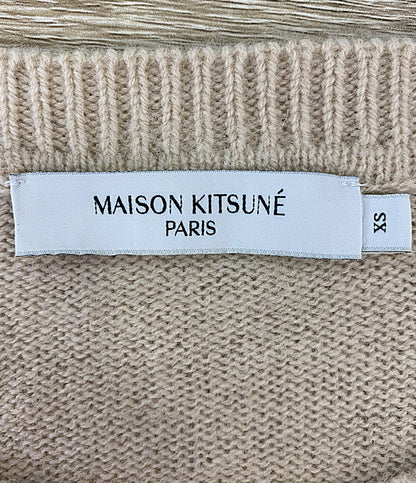 MAISON KITSUNE ベビーフォックスパッチプールオーバーニット ベージュ SX メンズ SIZE XS メゾンキツネ