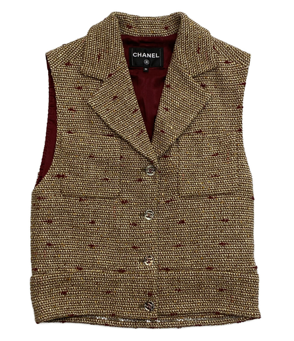 美品 CHANEL ツイードベスト レディース SIZE 34 シャネル