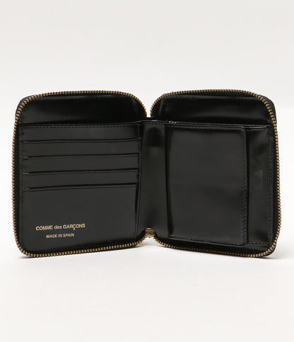 COMME des GARCONS 2つ折り財布 ラウンドファスナー ブラックドット レディース コムデギャルソン