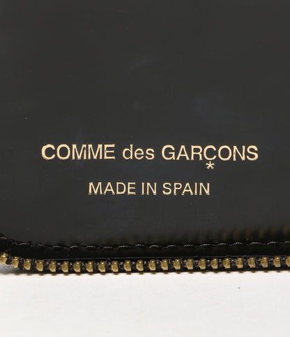 COMME des GARCONS 2つ折り財布 ラウンドファスナー ブラックドット レディース コムデギャルソン