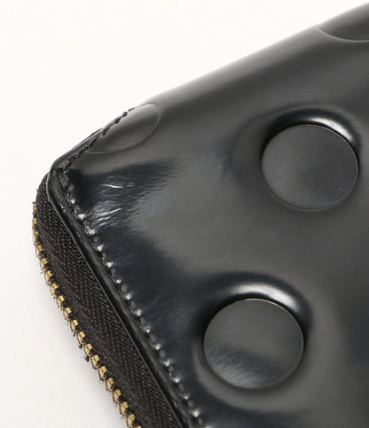COMME des GARCONS 2つ折り財布 ラウンドファスナー ブラックドット レディース コムデギャルソン