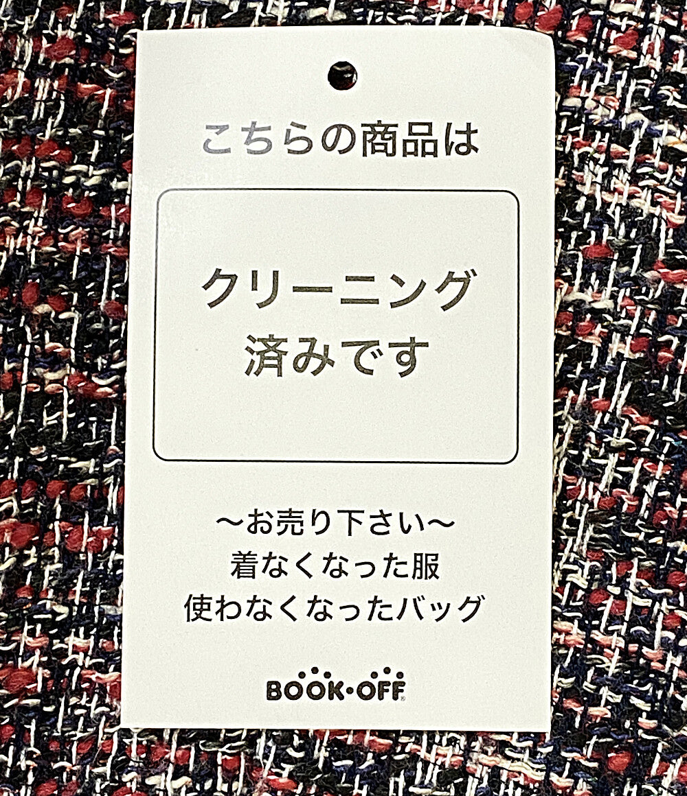 美品 theory ノーカラーツイードジャケット 01-0104107-894-702 レディース SIZE 2 セオリー