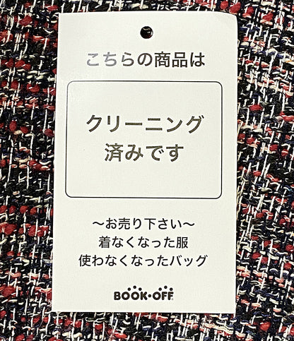 美品 theory ノーカラーツイードジャケット 01-0104107-894-702 レディース SIZE 2 セオリー