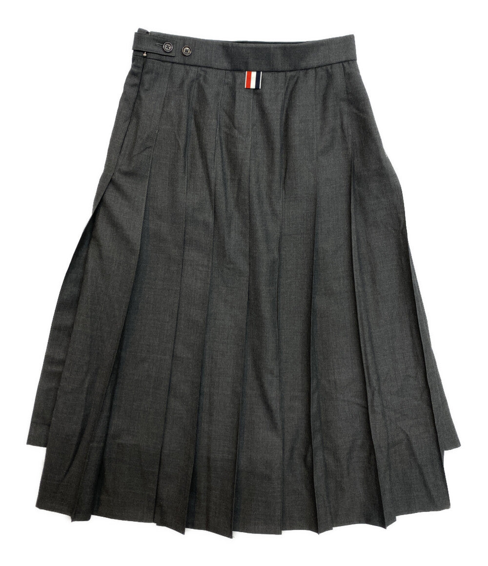 THOM BROWNE スカート プリーツ グレー レディース SIZE 36 トムブラウン