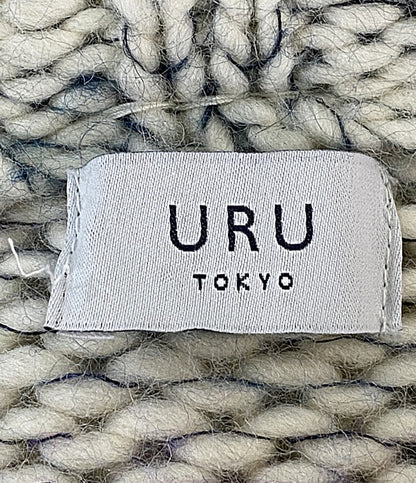 URU ニット ホワイト グリーン パープル 11-15-0154-108-01-88 メンズ SIZE F ウル