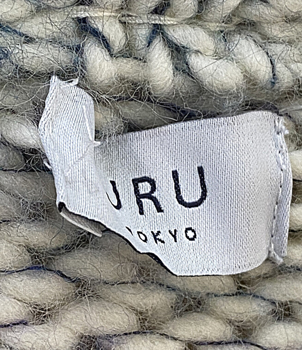 URU ニット ホワイト グリーン パープル 11-15-0154-108-01-88 メンズ SIZE F ウル