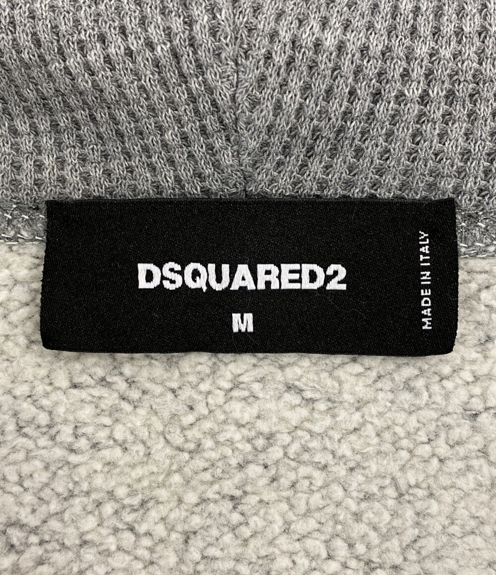 DSQUARED2 パーカー グレー ペイント チェック S74HG0117 メンズ SIZE M ディースクエアード