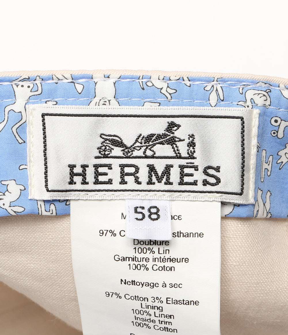 美品 HERMES ライリーキャップ H刺繍 レディース SIZE 58 エルメス