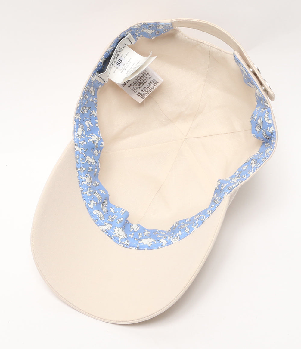 エルメス　帽子　水色58 美品 HERMES ライリーキャップ H刺繍 レディース SIZE 58 エルメス
