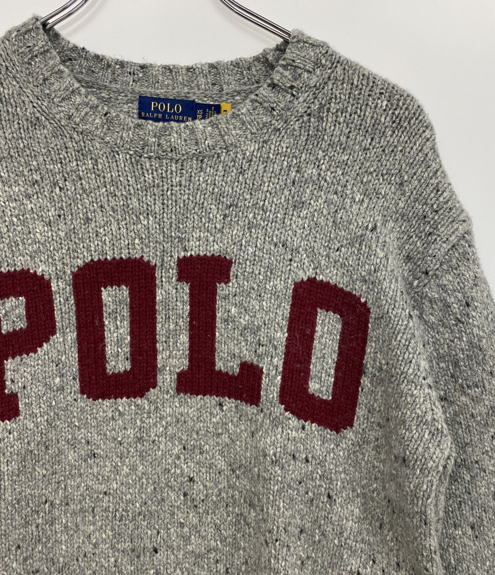 RALPH LAUREN 長袖ニット クルーネック POLOロゴ レディース SIZE XS ポロ・ラルフローレン